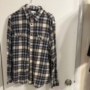 Sonoma Blue and Brown Plaid Casual Shirt Large